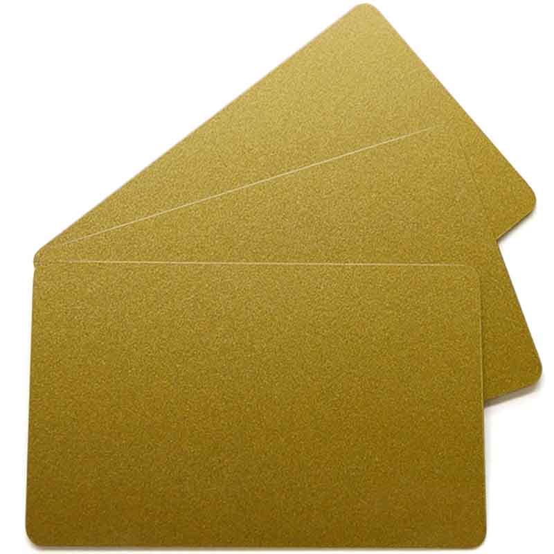 Karta plastikowa PVC 0,76 mm złota, laminowana